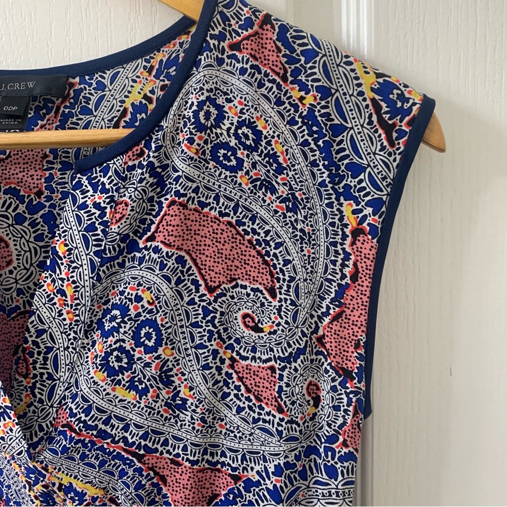 J. Crew Women's Petite 00P Silk Paisley Mini Dress - Picture 7 of 15